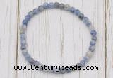 CGB7211 4mm tiny blue spot stone beaded meditation yoga bracelets