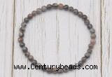 CGB7217 4mm tiny grey opal beaded meditation yoga bracelets