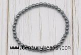 CGB7220 4mm tiny hematite beaded meditation yoga bracelets