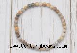 CGB7226 4mm tiny yellow crazy lace agate beaded meditation yoga bracelets