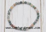 CGB7228 4mm tiny Indian agate beaded meditation yoga bracelets