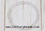 CGB7286 4mm tiny white crystal beaded meditation yoga bracelets