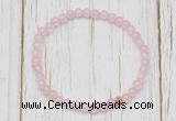 CGB7287 4mm tiny rose quartz beaded meditation yoga bracelets