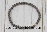 CGB7290 4mm tiny smoky quartz beaded meditation yoga bracelets