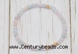 CGB7294 4mm tiny morganite beaded meditation yoga bracelets