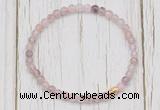 CGB7295 4mm tiny strawberry quartz beaded meditation yoga bracelets