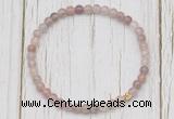 CGB7307 4mm tiny purple strawberry quartz beaded meditation yoga bracelets