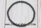 CGB7310 4mm tiny black tourmaline beaded meditation yoga bracelets