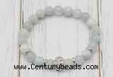 CGB7500 8mm aquamarine bracelet with skull for men or women