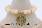 CGB7782 8mm honey jade bead with luckly charm bracelets