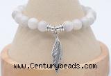 CGB7855 8mm white crazy lace agate bead with luckly charm bracelets