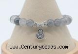 CGB7893 8mm cloudy quartz bead with luckly charm bracelets