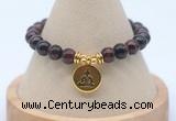 CGB7919 8mm red tiger eye bead with luckly charm bracelets