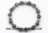 CGB8115 8mm grey opal & hematite power beads bracelet