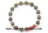 CGB8239 8mm dragon blood jasper & red agate beaded stretchy bracelets