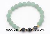 CGB8242 8mm matte green aventurine & black agate beaded stretchy bracelets