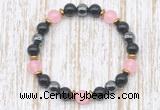 CGB8330 8mm candy jade, black onyx & hematite energy bracelet