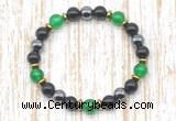 CGB8338 8mm candy jade, black onyx & hematite energy bracelet