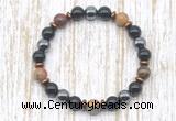 CGB8373 8mm picasso jasper, black onyx & hematite energy bracelet