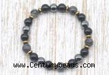 CGB8390 8mm black labradorite, black onyx & hematite energy bracelet