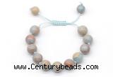 CGB8580 12mm round serpentine jasper adjustable macrame bracelets