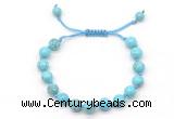 CGB8652 8mm,10mm round blue howlite adjustable macrame bracelets