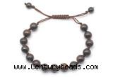 CGB8665 8mm,10mm round bronzite adjustable macrame bracelets