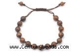 CGB8683 8mm,10mm round elephant skin jasper adjustable macrame bracelets