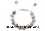 CGB8689 8mm,10mm round serpentine jasper adjustable macrame bracelets