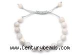 CGB8698 8mm,10mm round white crazy lace agate adjustable macrame bracelets