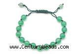 CGB8701 8mm,10mm round green agate adjustable macrame bracelets