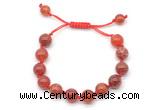 CGB8722 8mm,10mm round fire agate adjustable macrame bracelets