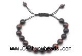 CGB8728 8mm,10mm round red tiger eye adjustable macrame bracelets