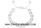 CGB8740 8mm,10mm round white crystal adjustable macrame bracelets