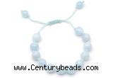 CGB8758 8mm,10mm round aquamarine adjustable macrame bracelets