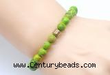 CGB8843 8mm, 10mm green sea sediment jasper & drum hematite power beads bracelets