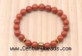 CGB8867 8mm, 10mm red jasper, drum & rondelle hematite beaded bracelets