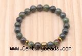 CGB8871 8mm, 10mm dragon blood jasper, drum & rondelle hematite beaded bracelets