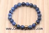 CGB8885 8mm, 10mm sodalite, drum & rondelle hematite beaded bracelets