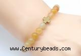 CGB8895 8mm, 10mm yellow aventurine & cross hematite power beads bracelets