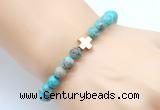 CGB8902 8mm, 10mm blue sea sediment jasper & cross hematite power beads bracelets