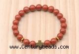 CGB8927 8mm, 10mm red jasper, cross & rondelle hematite beaded bracelets