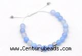 CGB9021 8mm, 10mm blue agate & drum hematite adjustable bracelets