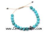 CGB9166 8mm, 10mm turquoise & cross hematite adjustable bracelets