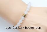 CGB9235 8mm, 10mm white jade & drum hematite power beads bracelets