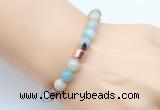 CGB9238 8mm, 10mm amazonite & drum hematite power beads bracelets