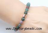 CGB9266 8mm, 10mm Indian agate & drum hematite power beads bracelets