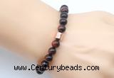 CGB9277 8mm, 10mm red tiger eye & drum hematite power beads bracelets