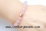 CGB9301 8mm, 10mm matte rose quartz & drum hematite power beads bracelets