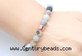 CGB9306 8mm, 10mm matte amazonite & drum hematite power beads bracelets